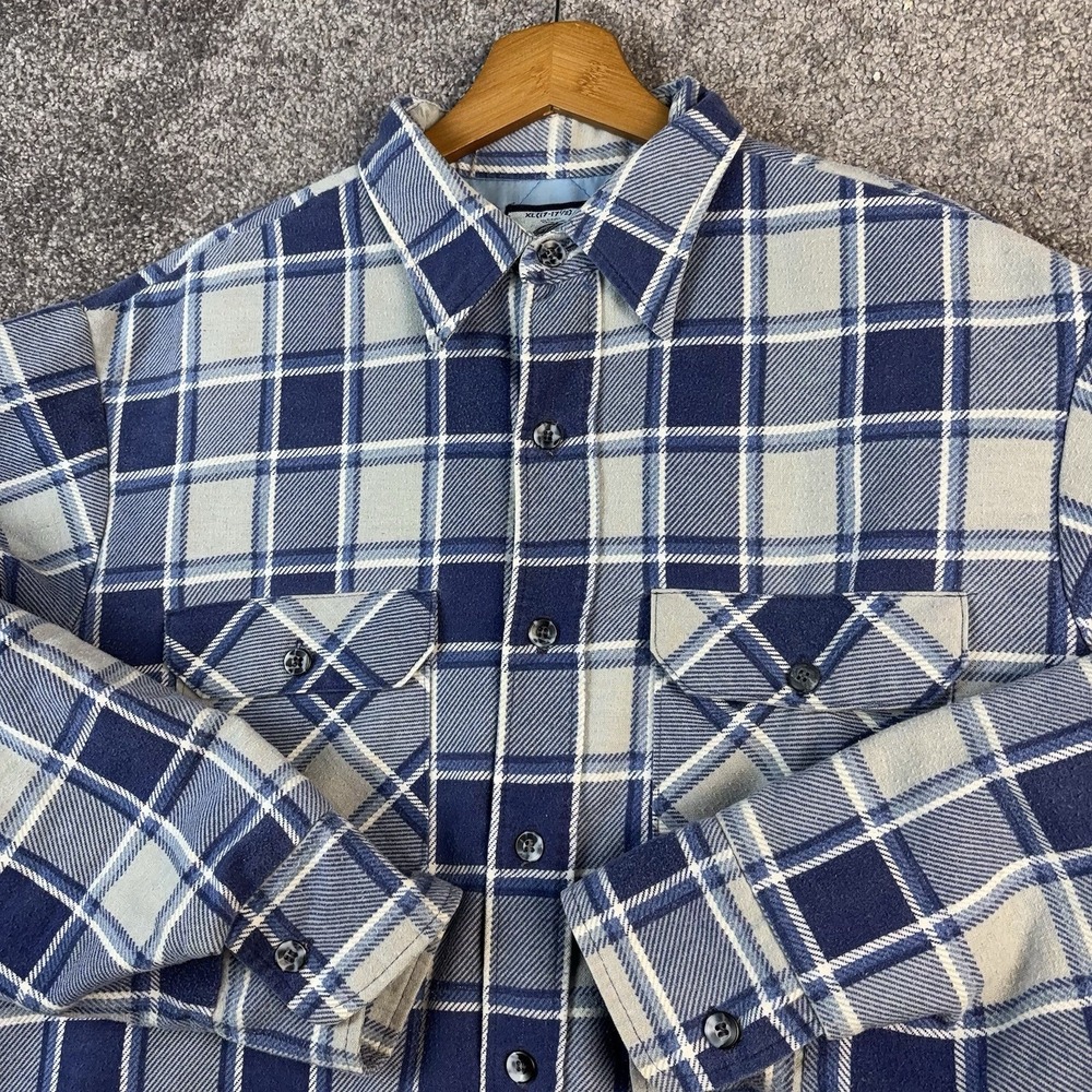 VTG Fieldmaster Flannel Shirt Men's XL Plaid Wool Blend Preppy Outdoors Fall